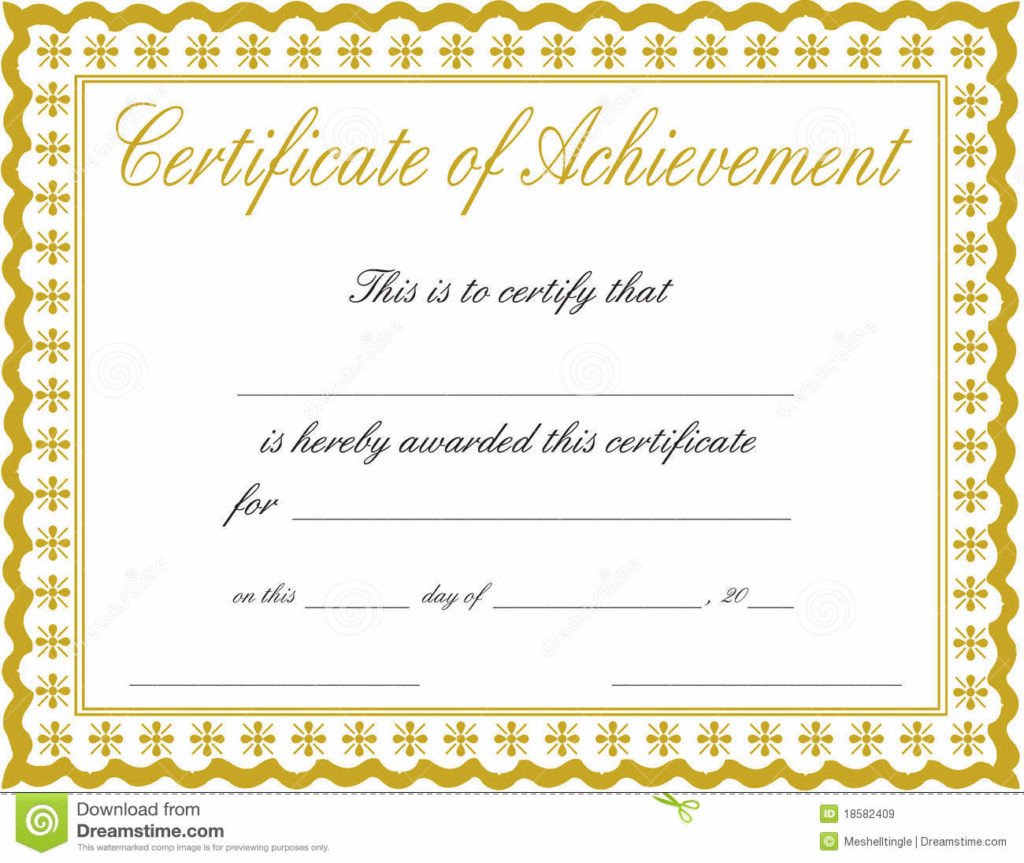 Certificate Of Achievement Template Certificate Templates