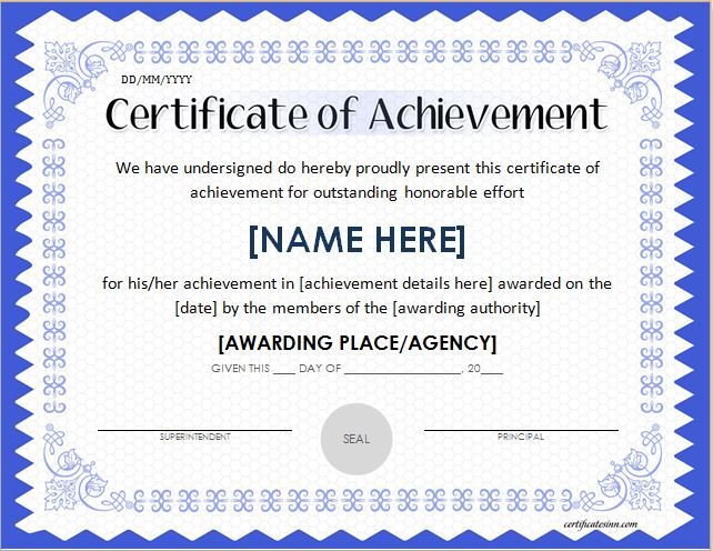 Certificate Of Achievement Template Scholarship Award Certificate Template