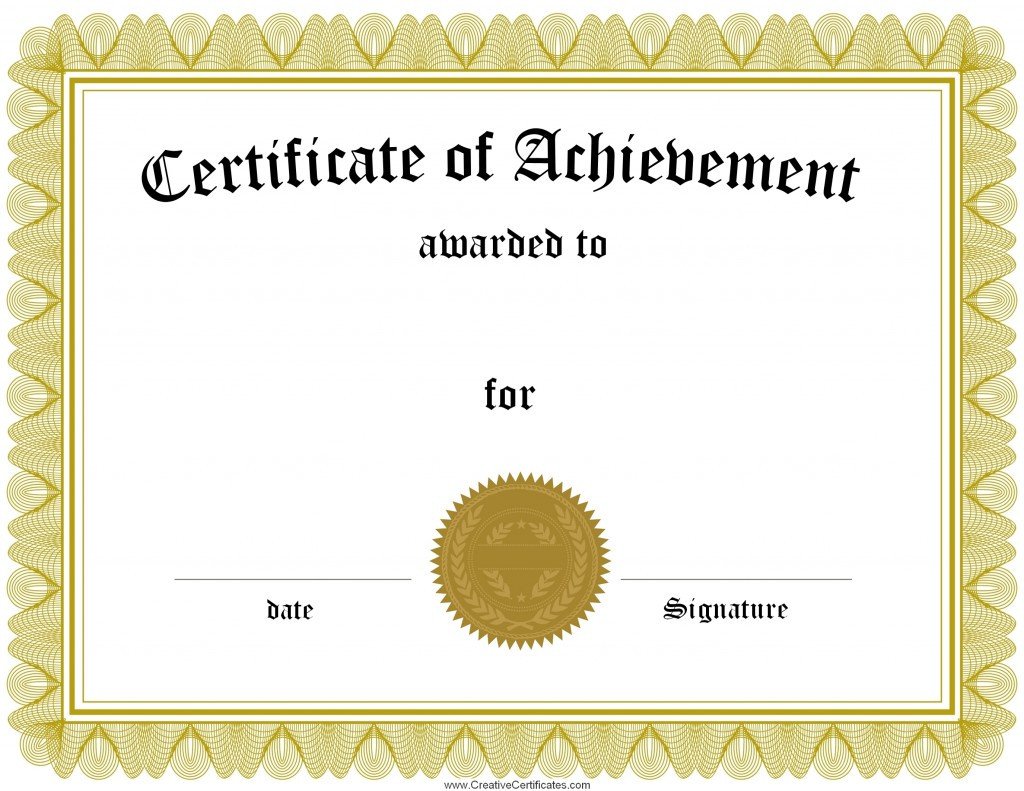 Certificate Of Achievement Template Word Free Certificate Maker