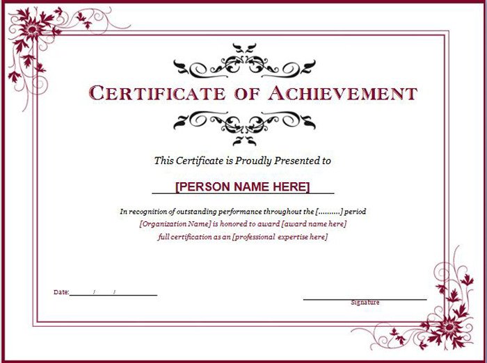 Certificate Of Achievement Word Template 15 Training Certificate Templates Free Download Designyep