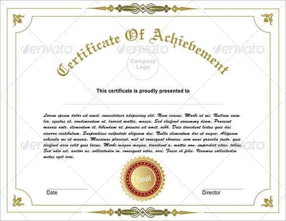 Certificate Of Achievement Word Template 36 Fabulous Achievement Certificate Templates Word Psd