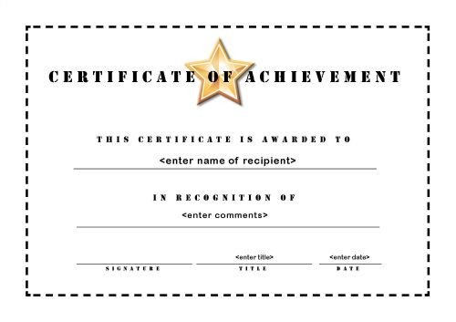Certificate Of Achievement Word Template Certificate Of Achievement 003
