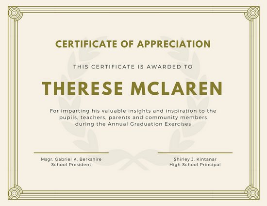 Certificate Of Appreciation Template Customize 89 Appreciation Certificate Templates Online