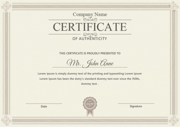 Certificate Of Authenticity Autograph Template 37 Certificate Of Authenticity Templates Art Car