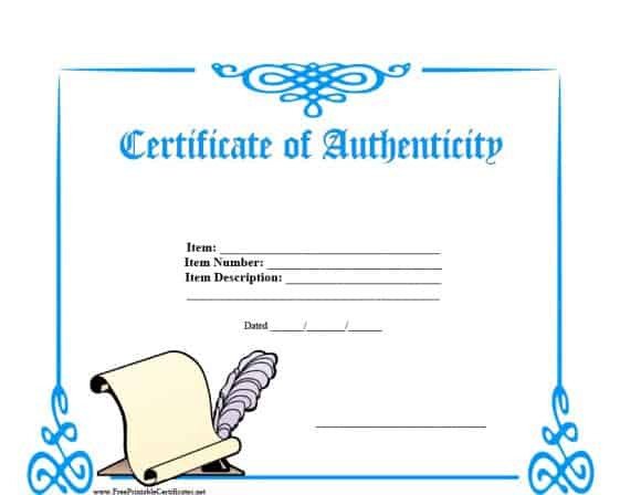 Certificate Of Authenticity Autograph Template 37 Certificate Of Authenticity Templates Art Car