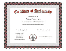 Certificate Of Authenticity Autograph Template Certificate Of Authenticity Templates