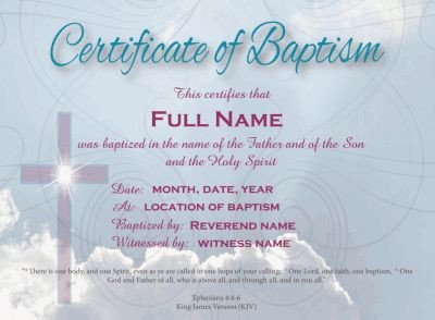Certificate Of Baptism Template 20 Best Baptism Images On Pinterest
