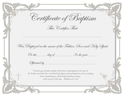 Certificate Of Baptism Template Free Baptism Certificate Templates