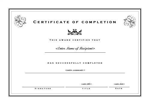 Certificate Of Completion Template Pdf 20 Free Certificate Of Pletion Template [word Excel Pdf]