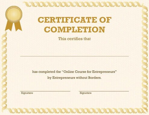 Certificate Of Completion Template Pdf Certificate Templates