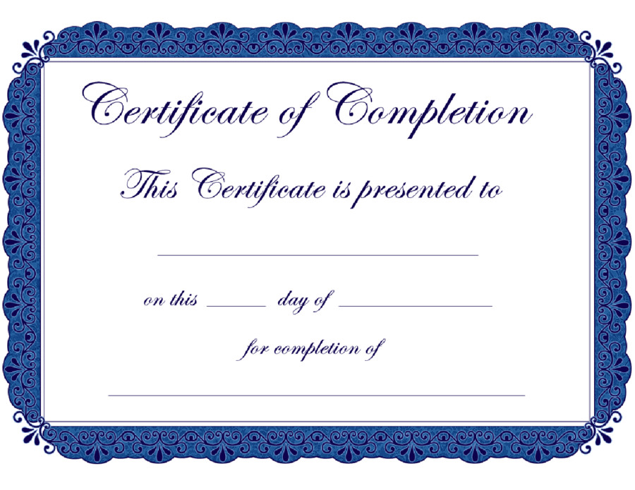 Certificate Of Completion Template Pdf Certificate Templates