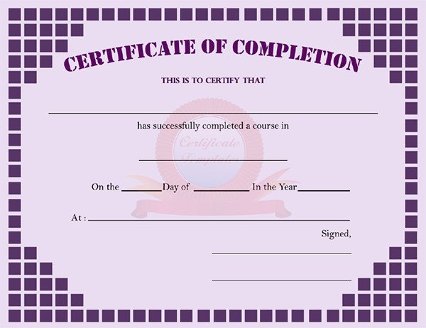 Certificate Of Completion Template Pdf Printable Certificates Of Pletion