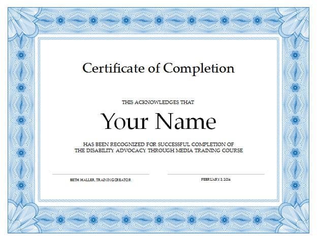 Certificate Of Completion Template Word 13 Certificate Of Pletion Templates Excel Pdf formats