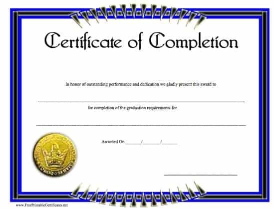 Certificate Of Completion Template Word top 5 Free Certificate Of Pletion Templates Word