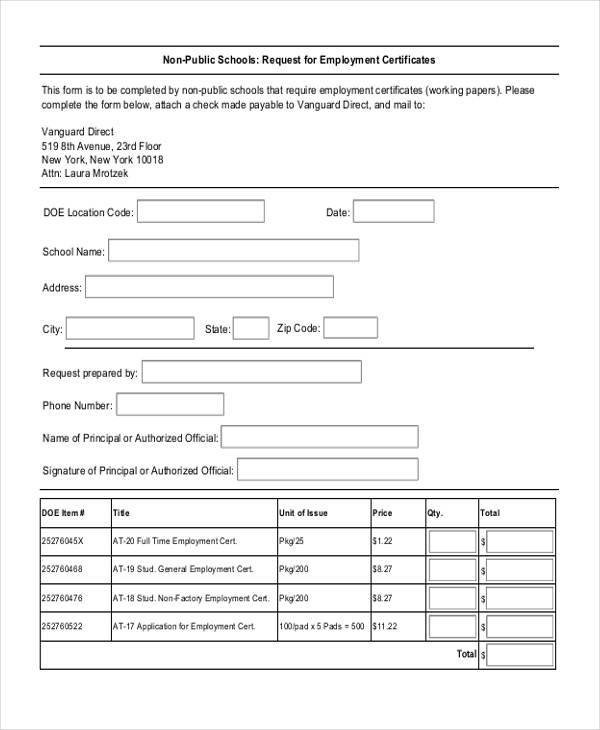 Certificate Of Employment form Sample Employment forms In Pdf 34 Free Documents In