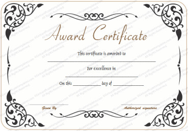 Certificate Of Excellence Template formal Certificate Templates