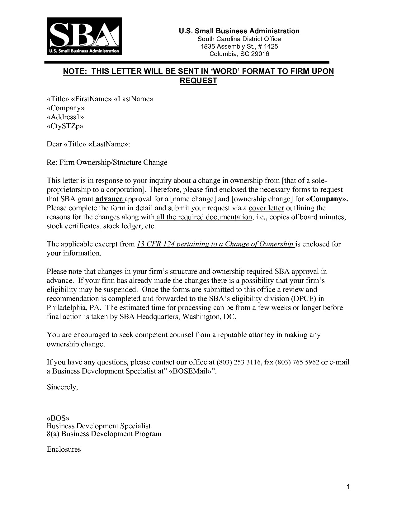 Change Of Ownership Letter Other Template Category Page 46 Urlspark