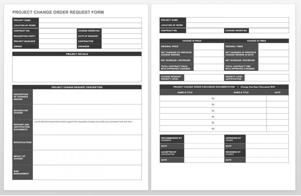 Change order forms Template Plete Collection Of Free Change order forms