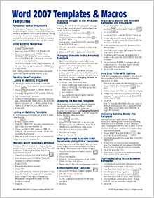 Cheat Sheet Template Word Microsoft Word 2007 Templates & Macros Quick Reference