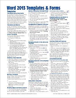 Cheat Sheet Template Word Microsoft Word 2013 Templates &amp; forms Quick Reference
