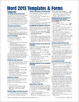 Cheat Sheet Template Word Microsoft Word 2013 Templates & forms Quick Reference