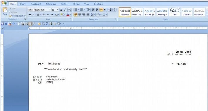 Check Printing Template Excel Download Free software Bank Check Printing Template