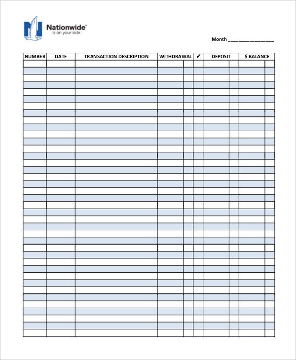 Check Register Template Excel 40 Check Register Template Download [word Excel Pdf] 2019