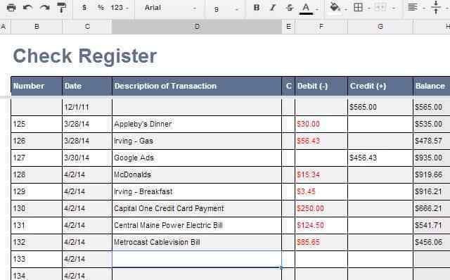 Check Register Template Excel Download Excel Templates for Check Registers