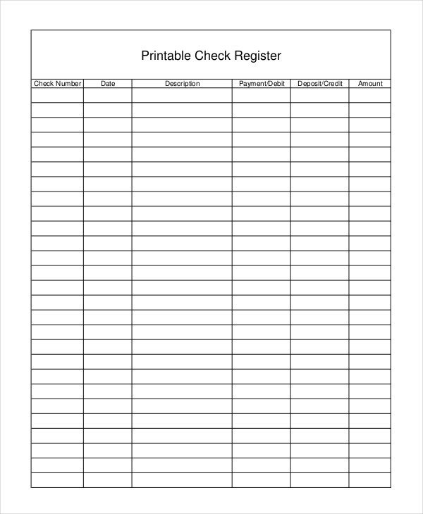 Check Register Template Excel Sample Check Register Template 10 Free Sample Example