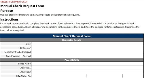 Check Request form Template Manual Check Request form Accounting Templates