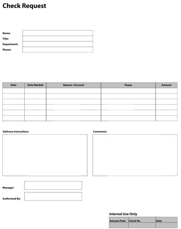 Check Request form Templates Pdf Templates