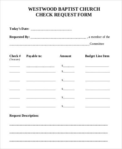 Check Request form Templates Sample Check Request form 9 Examples In Word Pdf