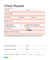 Check Request form Templates Treasurer forms Pto today