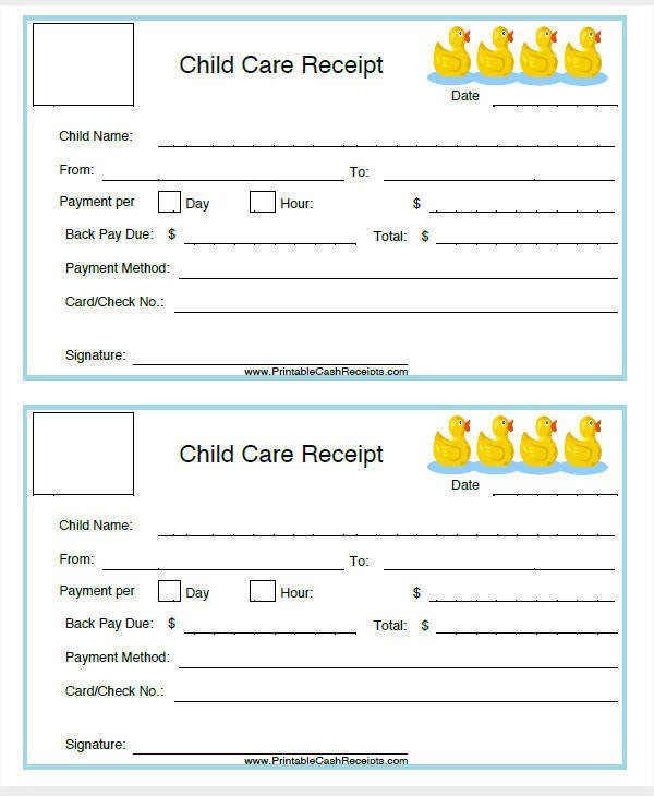 Child Care Receipt Template 7 Daycare Invoice Templates Examples In Word Pdf