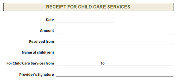Child Care Receipt Template Elegant Receipt for Child Care Services
