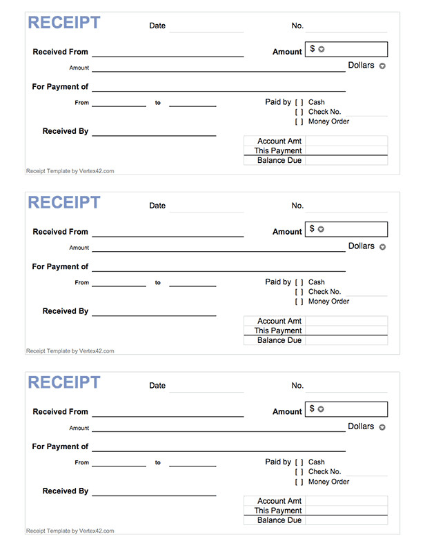 Child Care Receipt Template Free Printable Cash Receipt form Pdf From Vertex42