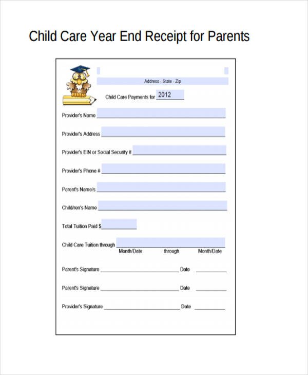 Child Care Receipt Template Printable Receipt forms 41 Free Documents In Word Pdf