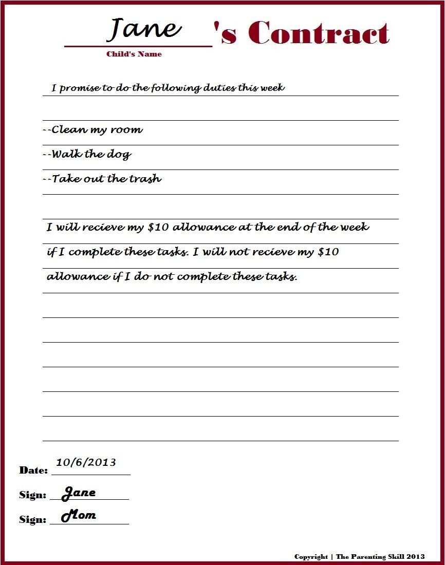 Child Relocation Agreement Template Parent Child Contract Google Search