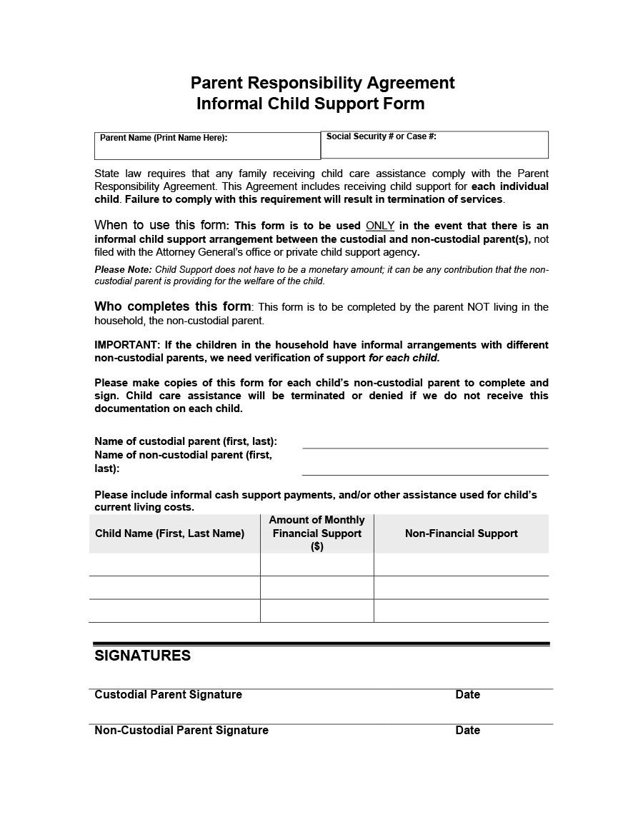 Child Support Agreement form 32 Free Child Support Agreement Templates Pdf &amp; Ms Word