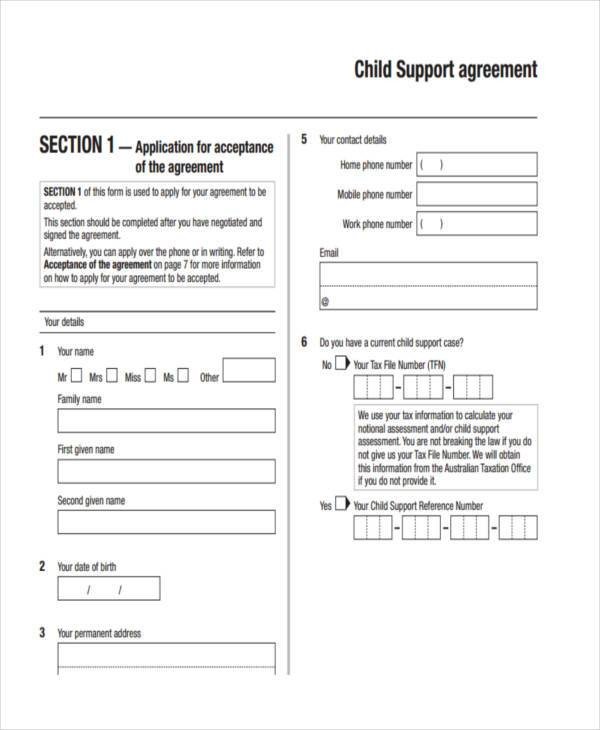 Child Support Agreement form 7 Child Support Agreement form Samples Free Sample