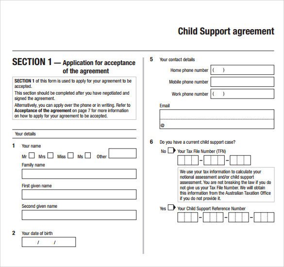 Child Support Agreement form Child Support Agreement 9 Download Free Documents In Pdf