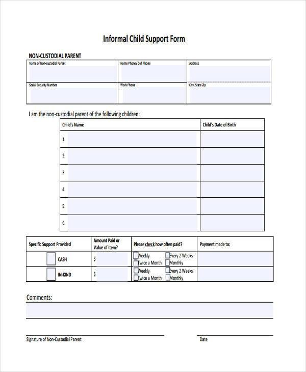 Child Support Agreement form Sample Child Support Agreement forms 8 Free Documents