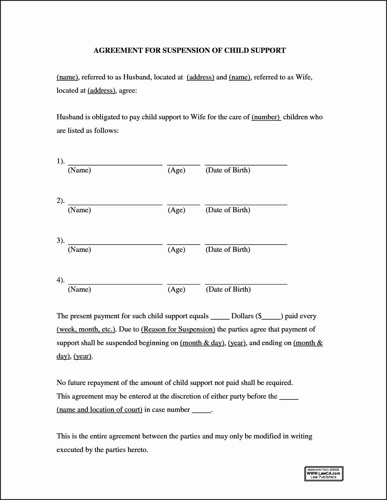 Child Support Agreement Letter 12 Simple Agreement Letter Examples Pdf Word