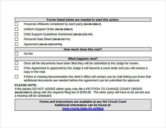 Child Support Agreement Sample 10 Sample Child Support Agreement Templates Pdf