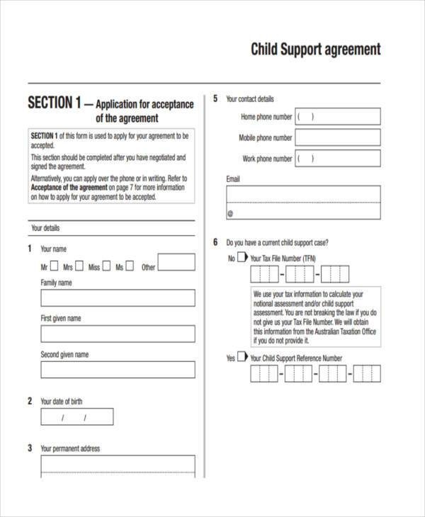 Child Support Agreement Sample 7 Child Support Agreement form Samples Free Sample