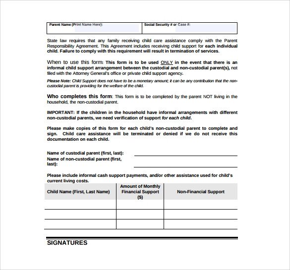 Child Support Agreement Template 10 Sample Child Support Agreement Templates Pdf