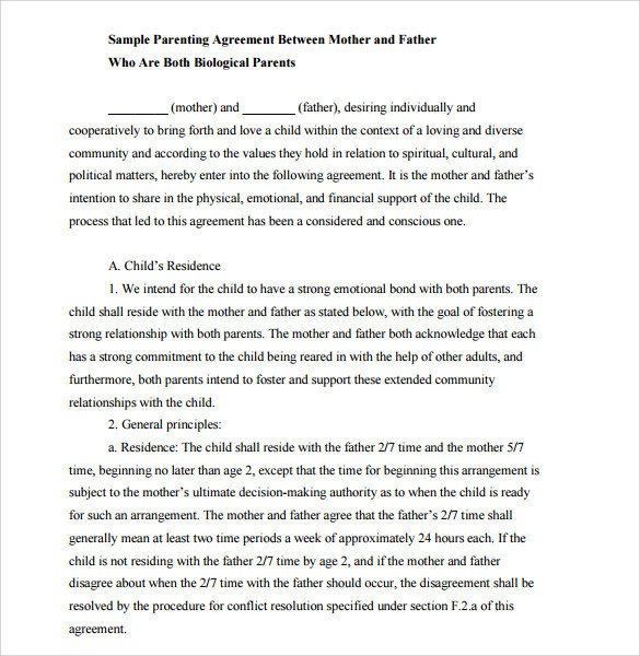 Child Support Agreement Template 10 Sample Child Support Agreement Templates Pdf