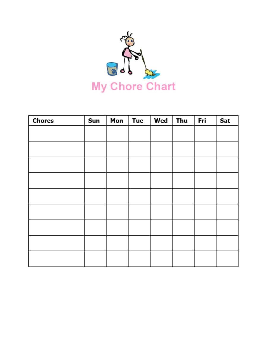 Chore Chart Templates Free 43 Free Chore Chart Templates for Kids Template Lab