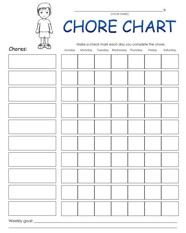 Chore Chart Templates Free Chore Chart Boy Free Printable Coloring Pages