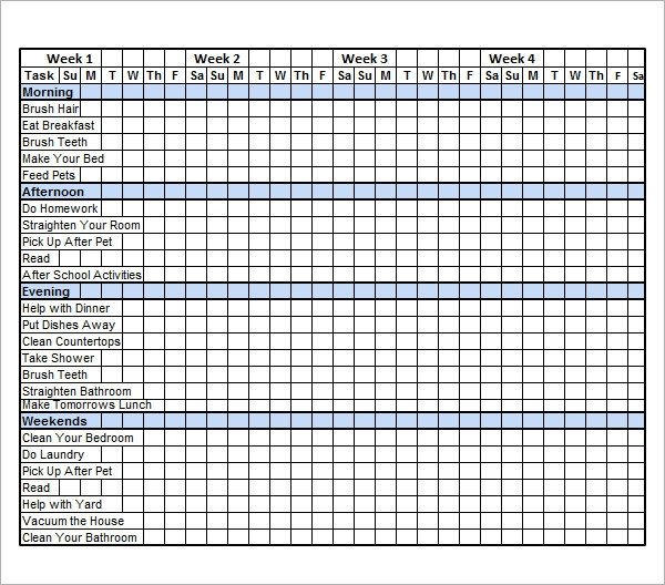 Chore Chart Templates Free Chore Chat Template 14 Download Free Documents In Word Pdf